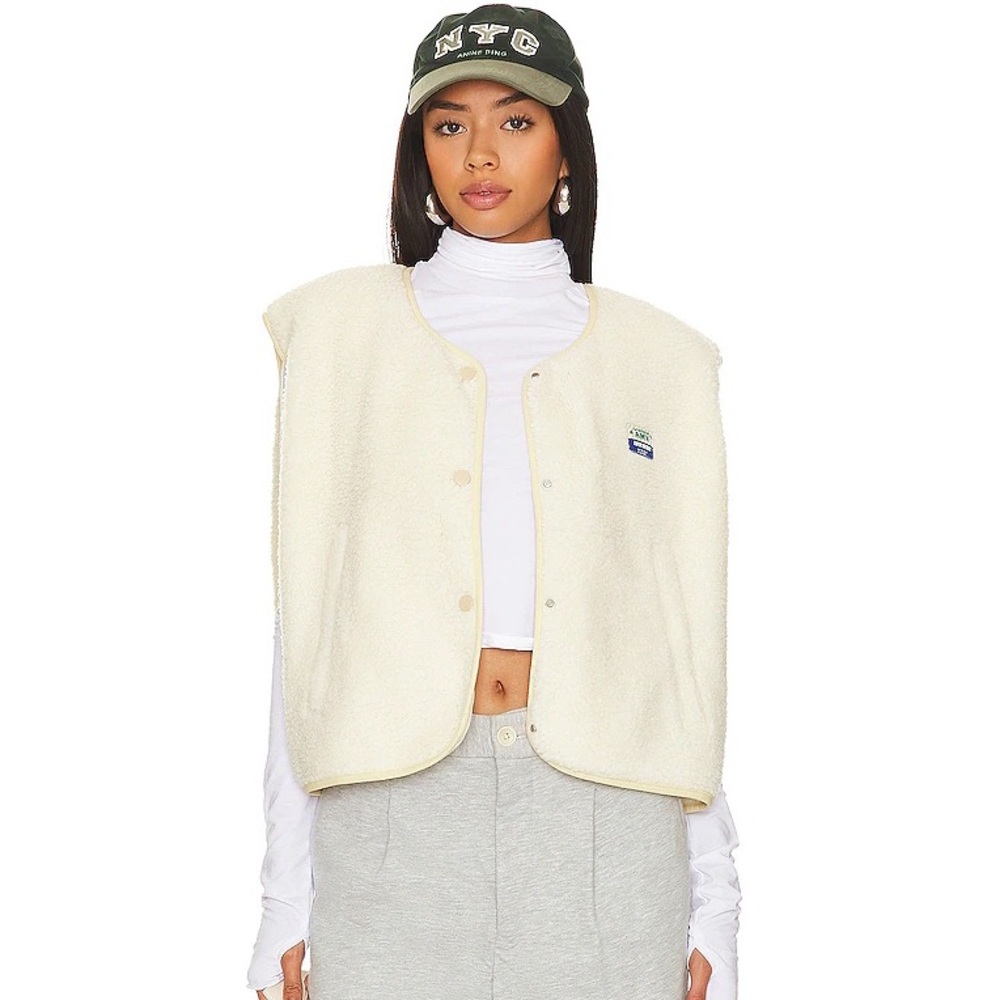 American Vintage Cream Fleece Vest